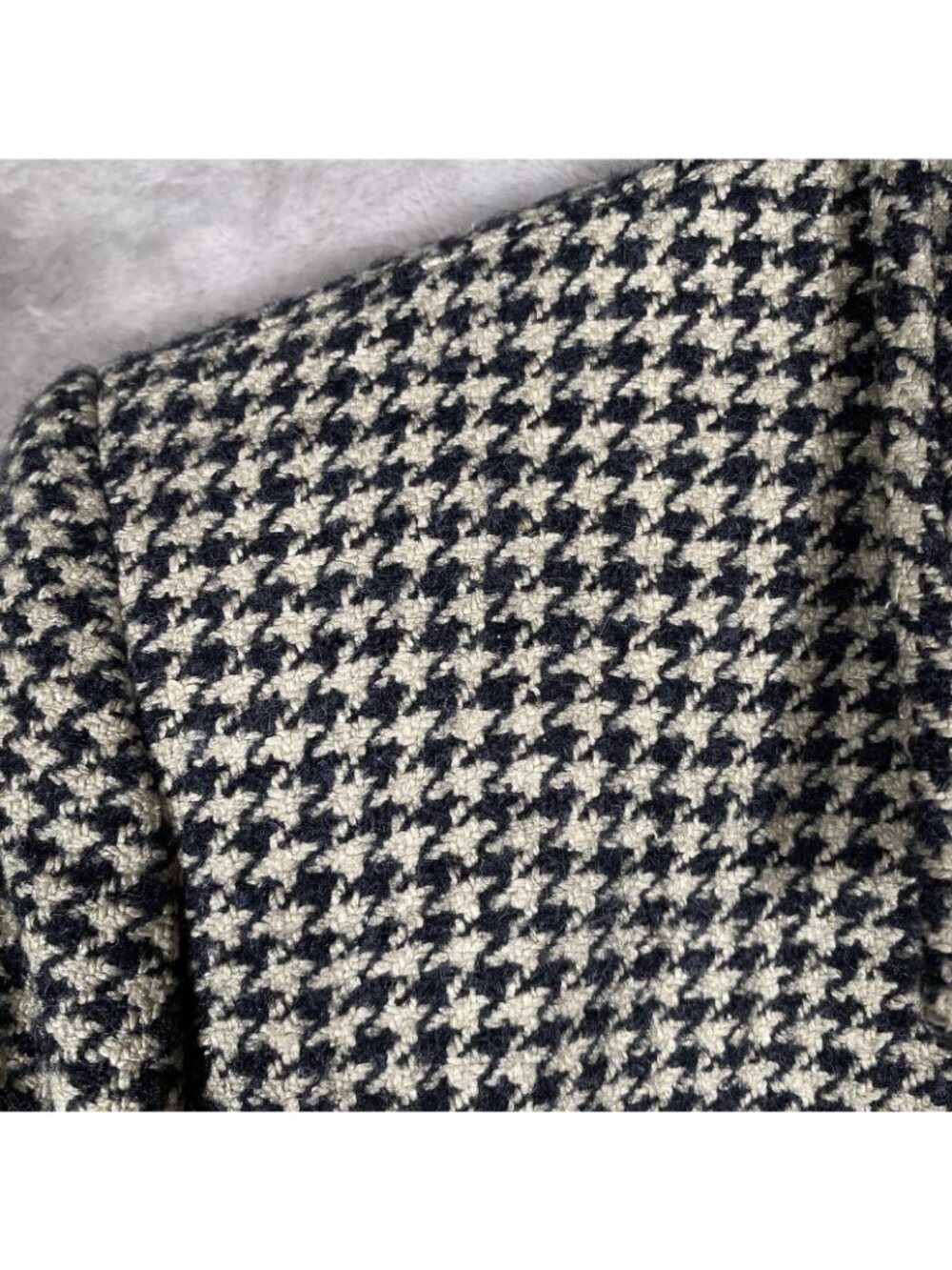 Lauren Ralph Lauren Jacket Women 6P Houndstooth Tweed Equestrian Horse Silk Wool - Picture 11 of 16